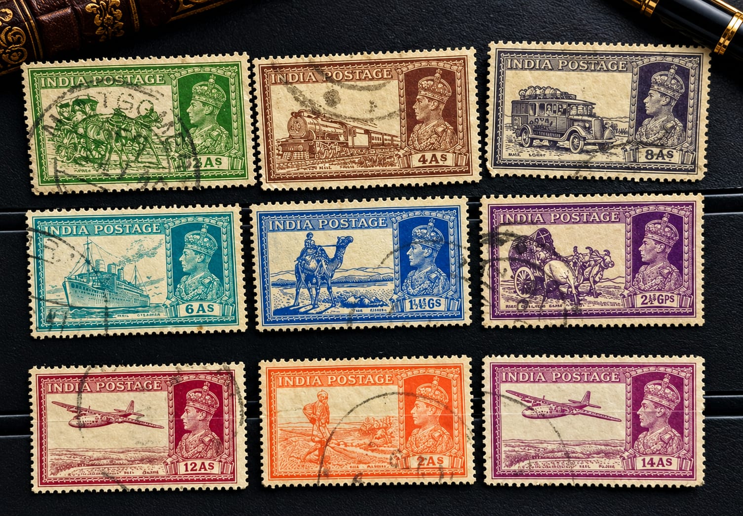 British India king George vi stamps set
