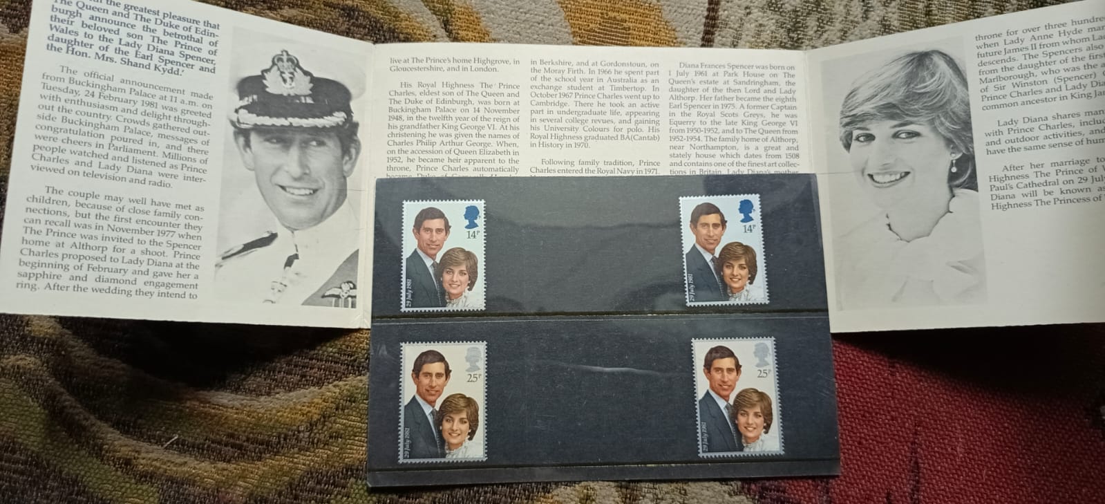 Prince of Wales Royal wedding stamps booklet
