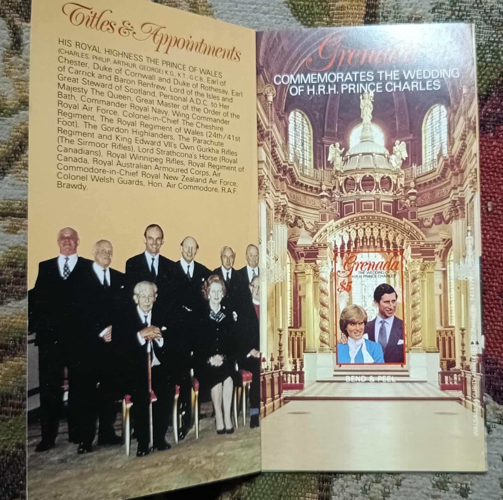 Prince of Wales Royal wedding set with booklet